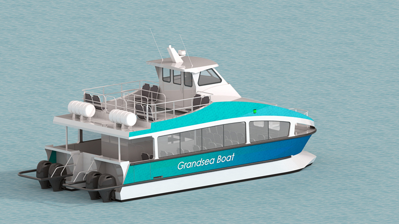 Grandsea 39ft Aluminum 30persons Catamaran Passenger Water Taxi Boat For Sale